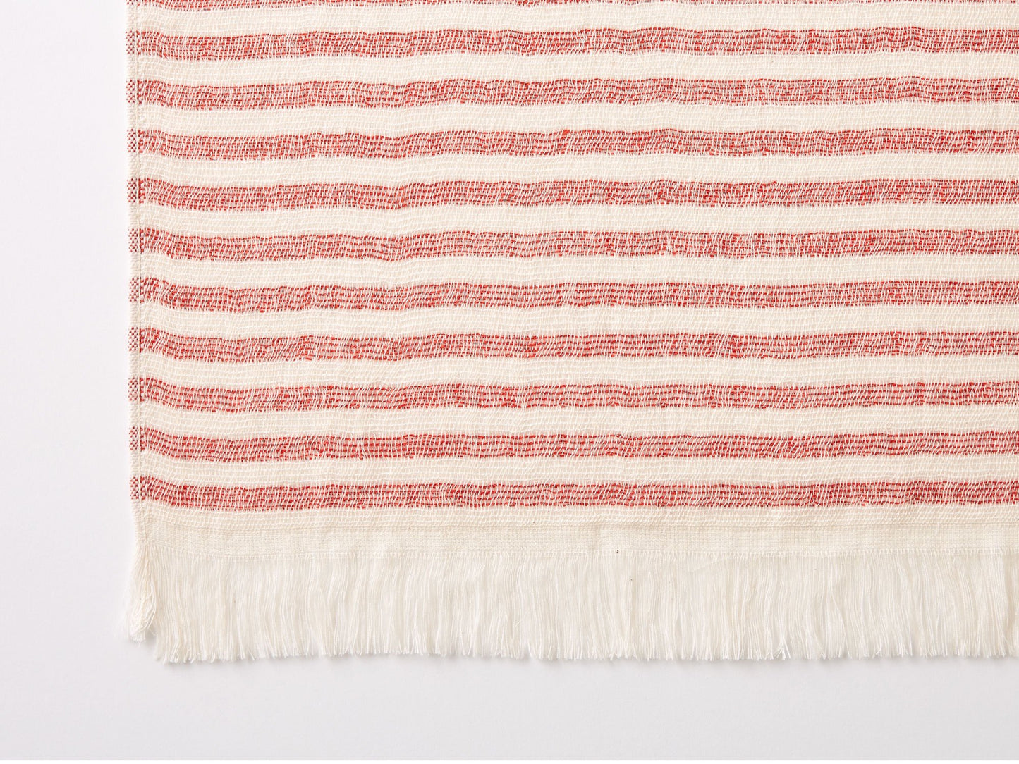 大判 今治ショール|シマ【レッド】 180cm x 70cm / 165g / cotton 100%